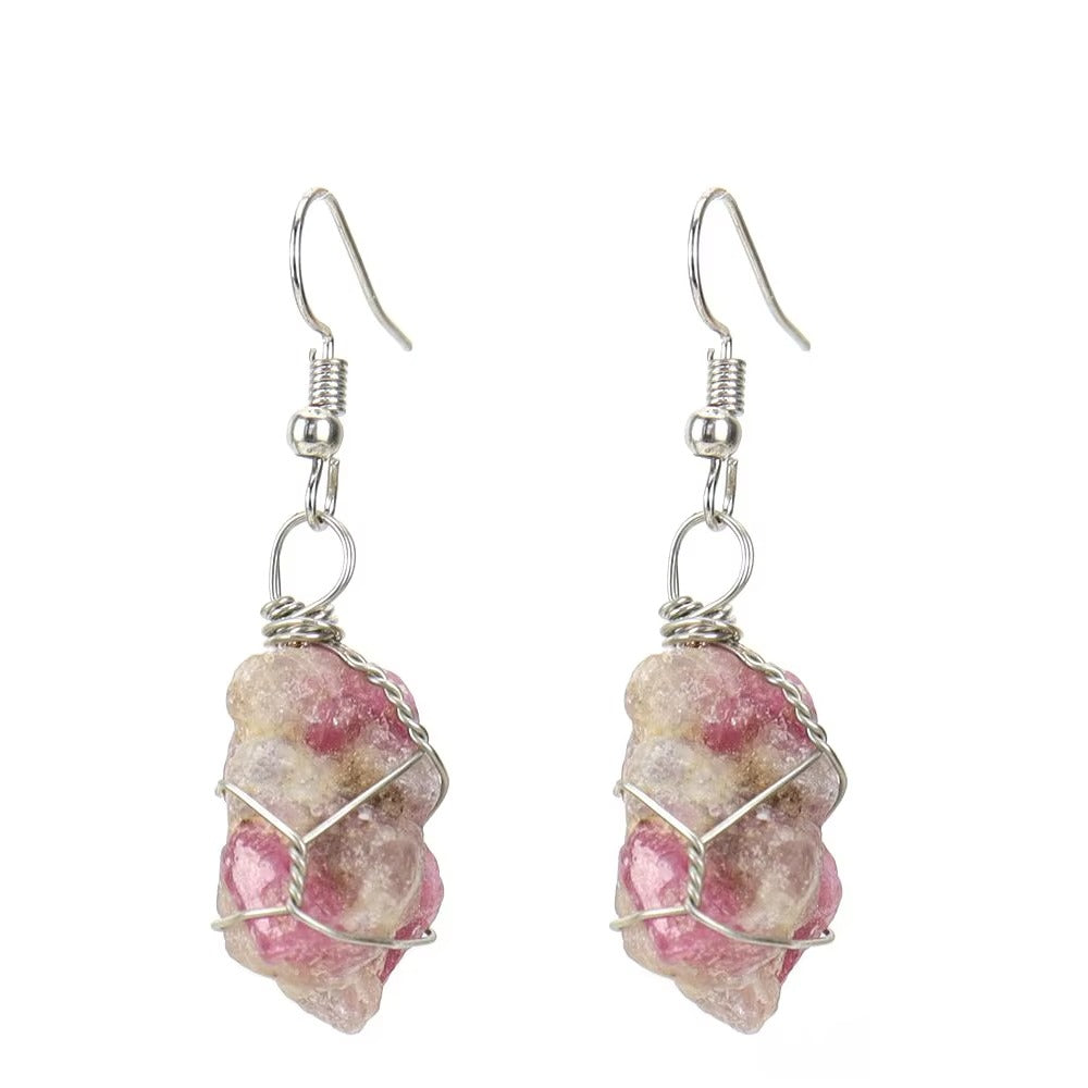 Tourmaline and agate and crystal earrings – view 14