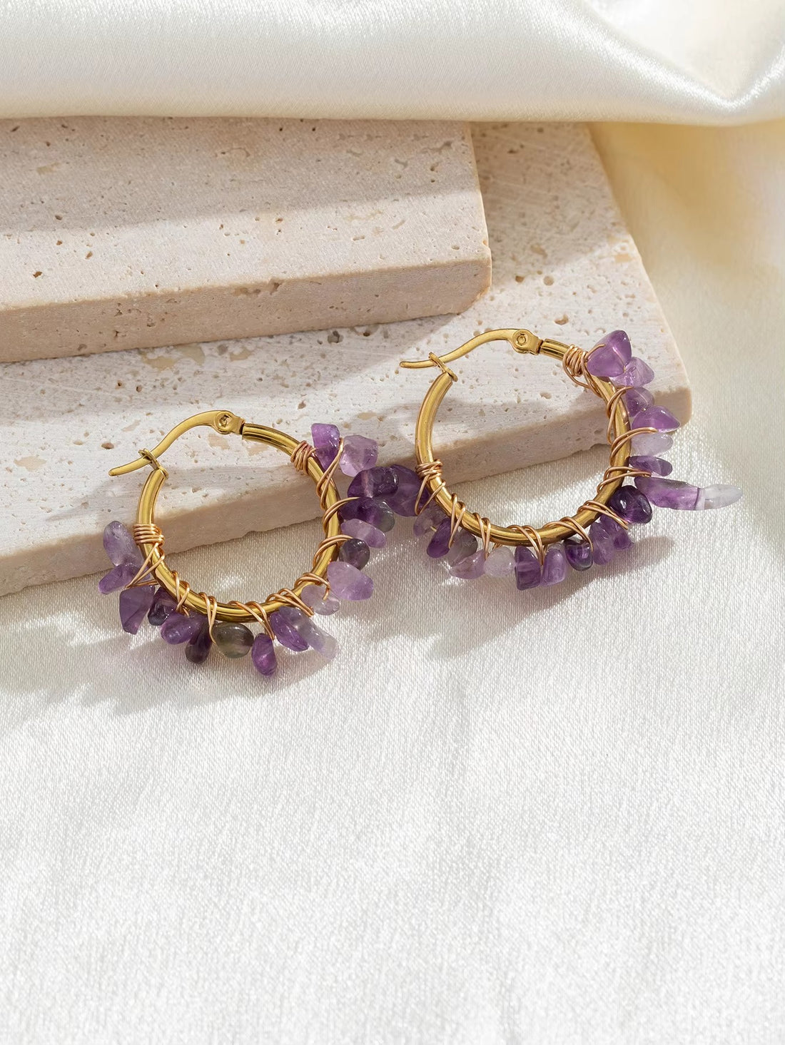 Natural stone earrings – view 2
