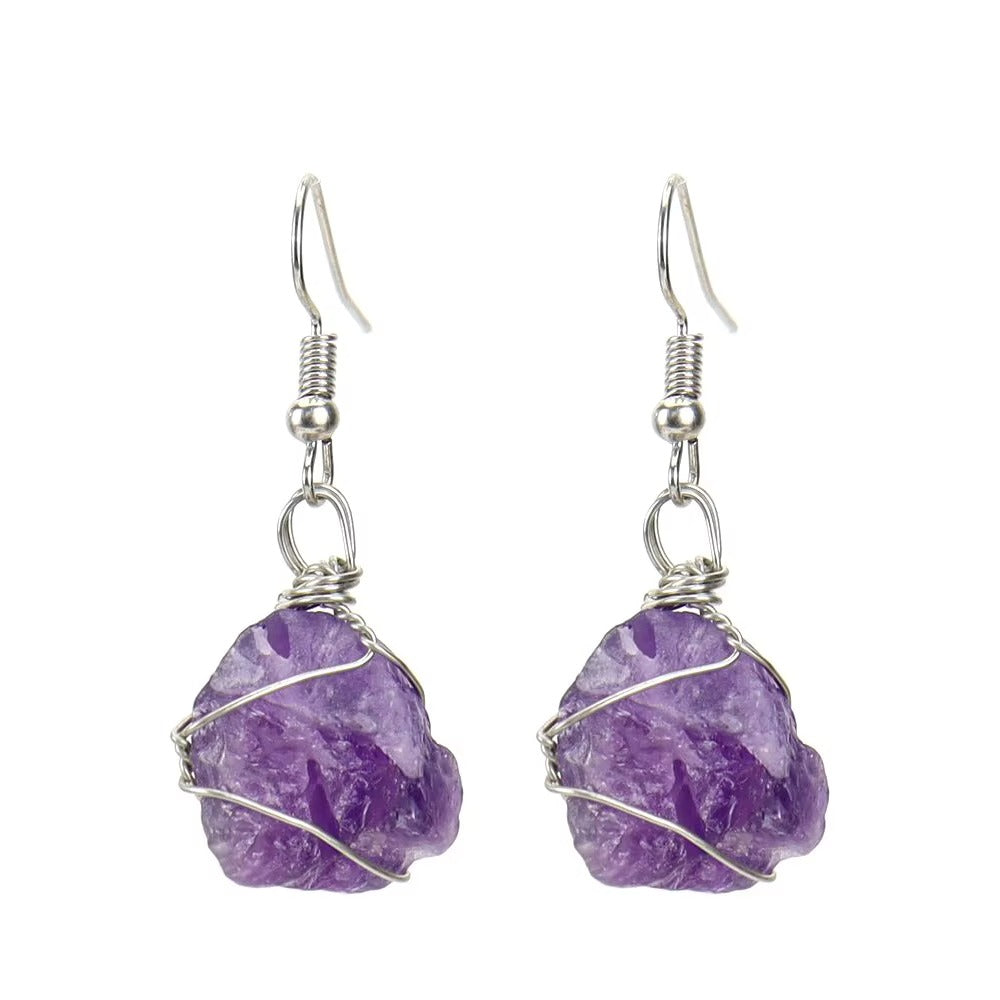 Tourmaline and agate and crystal earrings – view 3