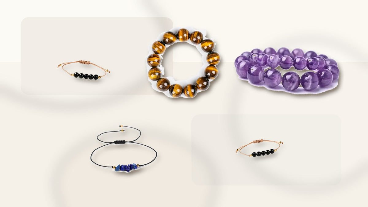 Natural stone bracelets in different bead sizes and colors