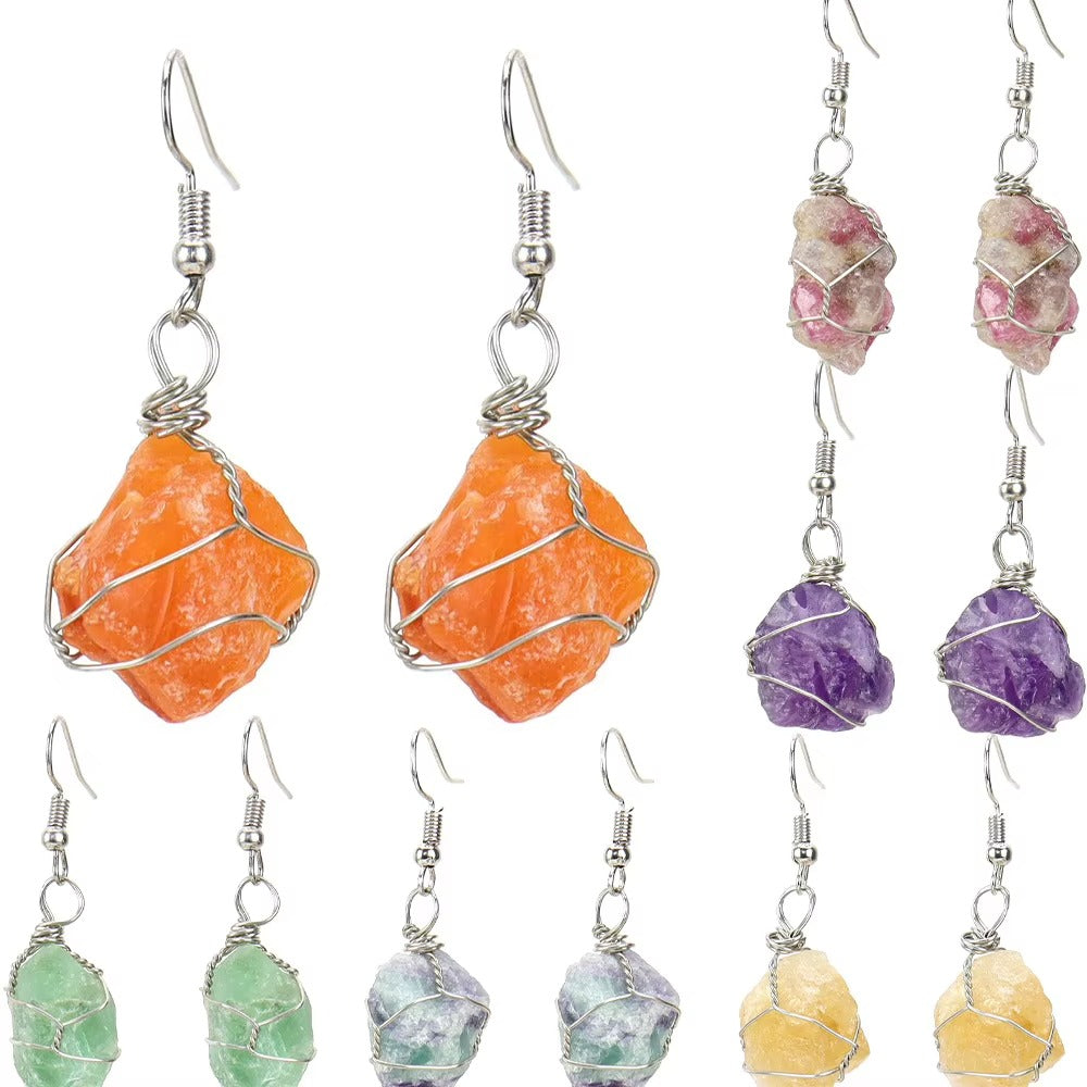 Tourmaline and agate and crystal earrings – view 16