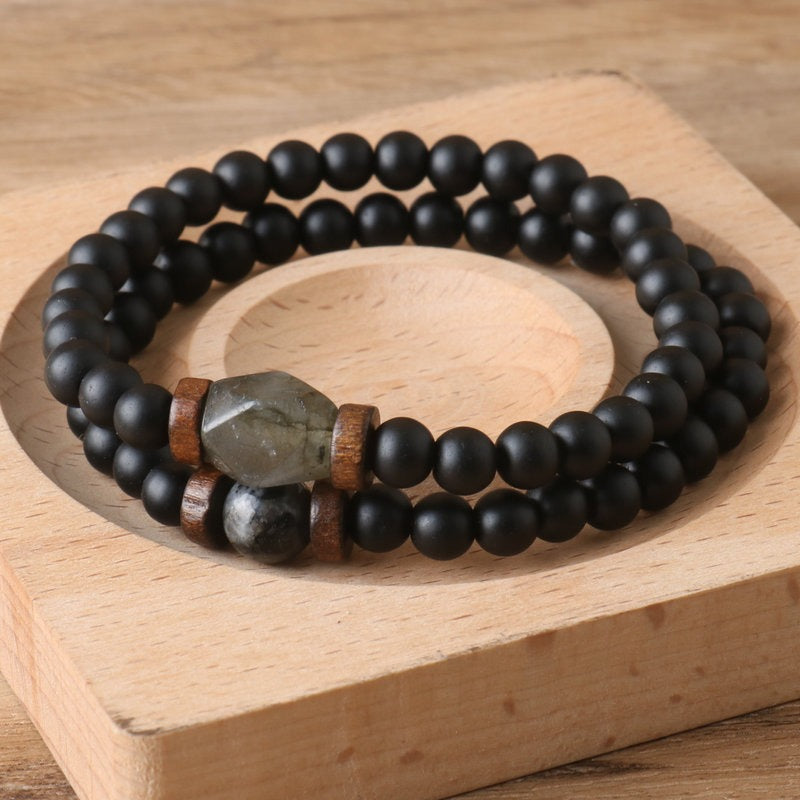 Black onyx and labradorite bracelet – view 3