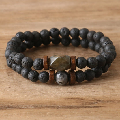 Black onyx and labradorite bracelet – view 4
