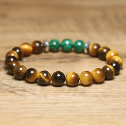 Tiger eye and malachite bracelet – view 4