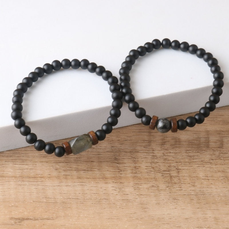 Black onyx and labradorite bracelet – view 5