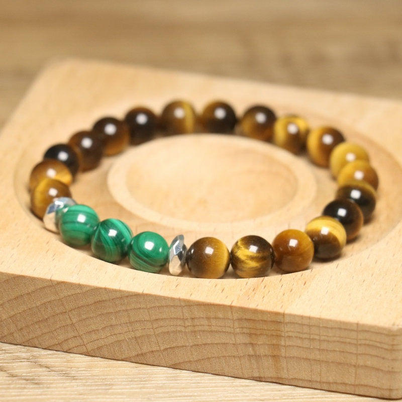 Tiger eye and malachite bracelet – view 5