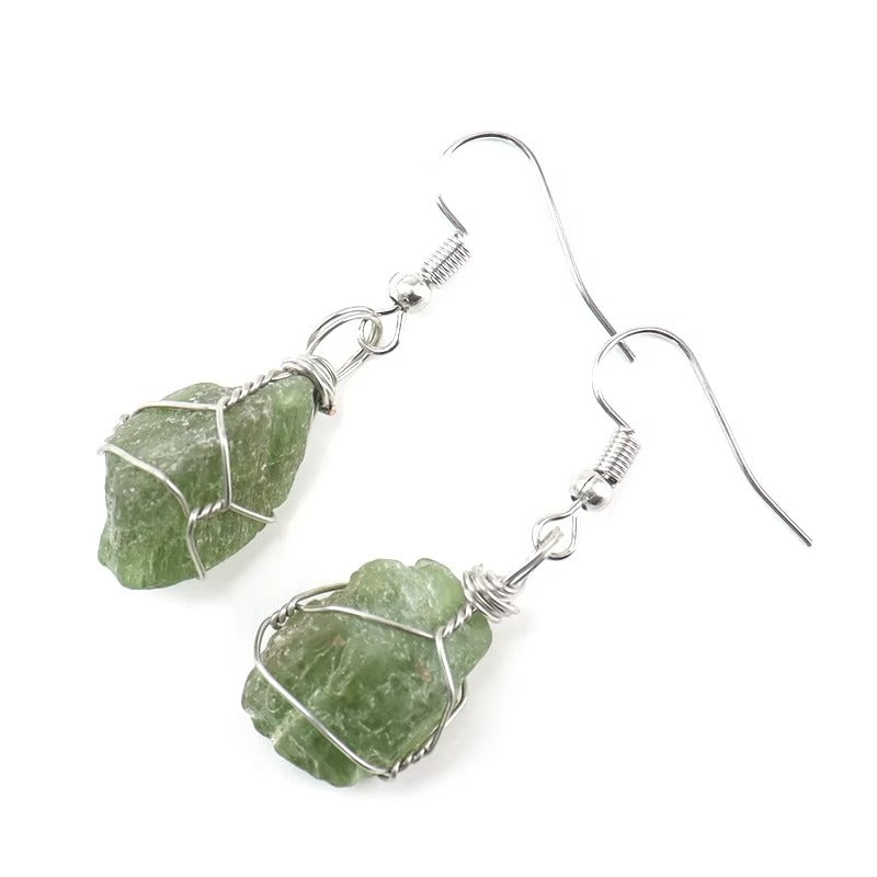 Tourmaline and agate and crystal earrings – view 17