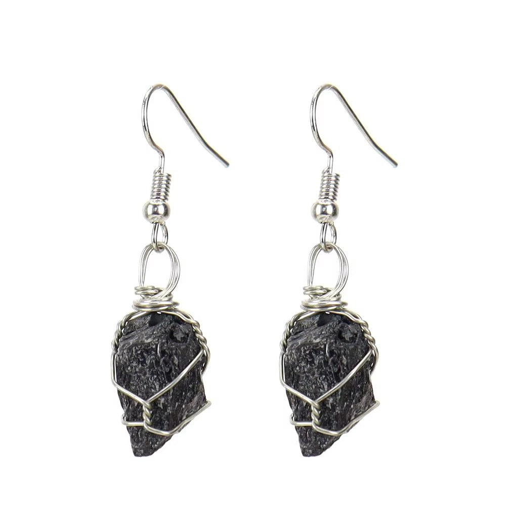 Tourmaline and agate and crystal earrings – view 10