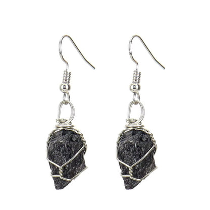 Tourmaline and agate and crystal earrings – view 10