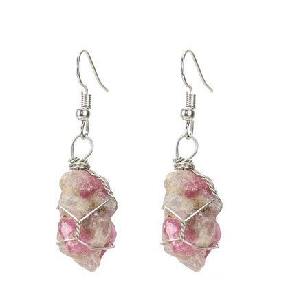 Tourmaline and agate and crystal earrings – view 14
