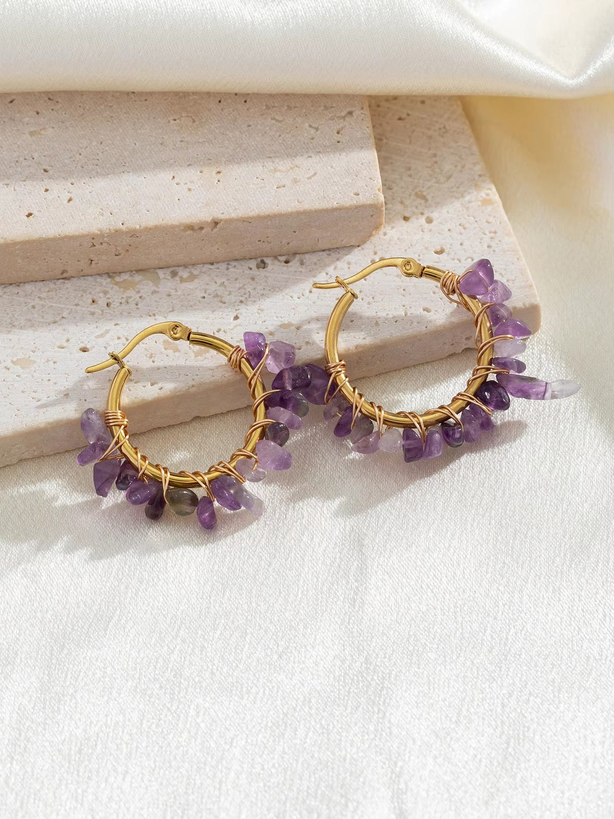 Natural stone earrings – view 2