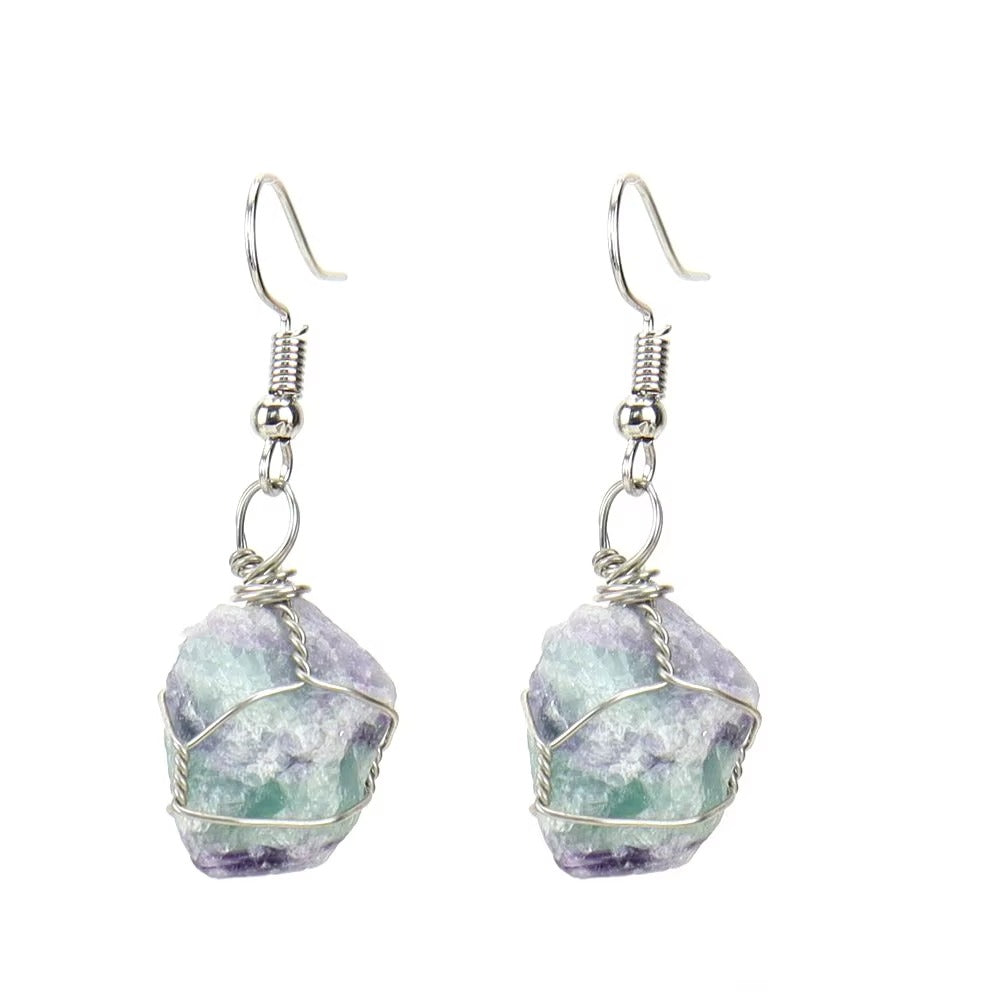 Tourmaline and agate and crystal earrings