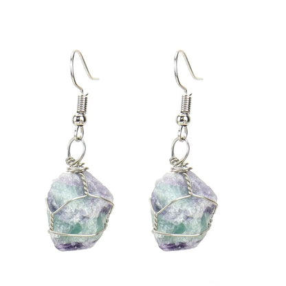 Tourmaline and agate and crystal earrings