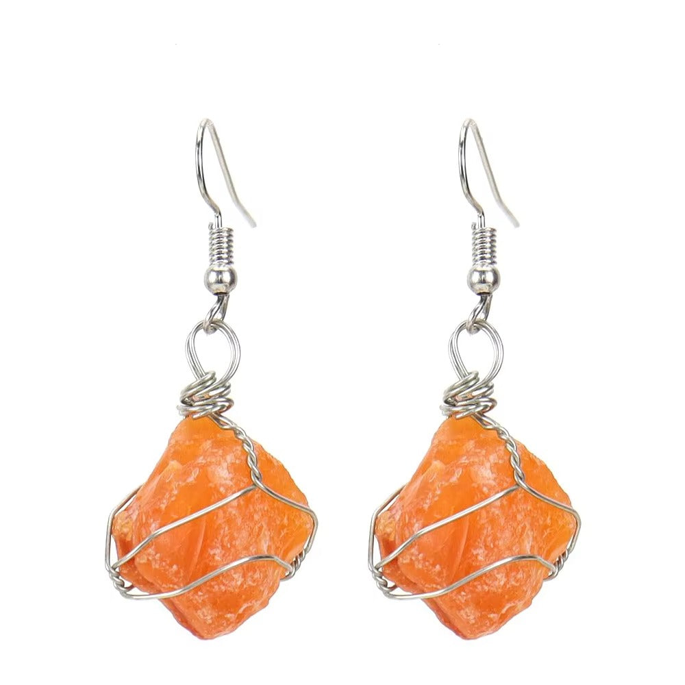 Tourmaline and agate and crystal earrings – view 2