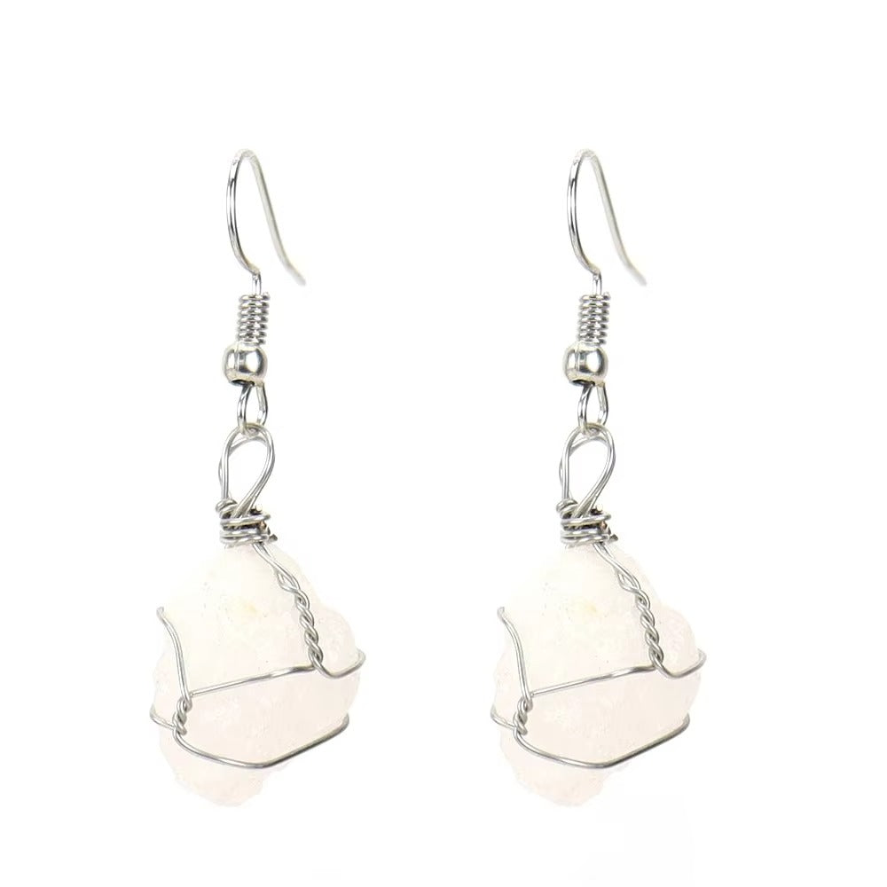 Tourmaline and agate and crystal earrings – view 4