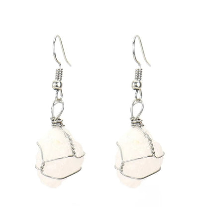 Tourmaline and agate and crystal earrings – view 4