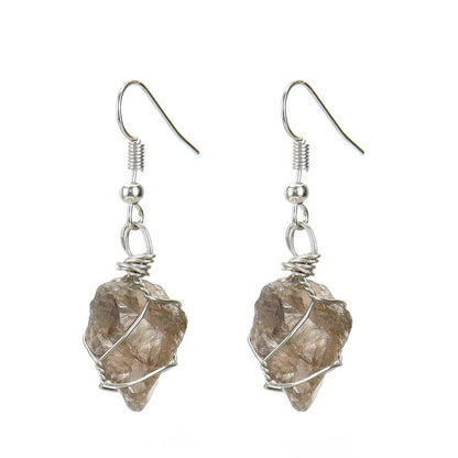Tourmaline and agate and crystal earrings – view 7
